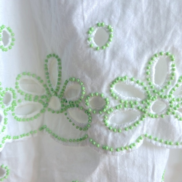 UO White/Green Ruffled tank top - Picture 5 of 5